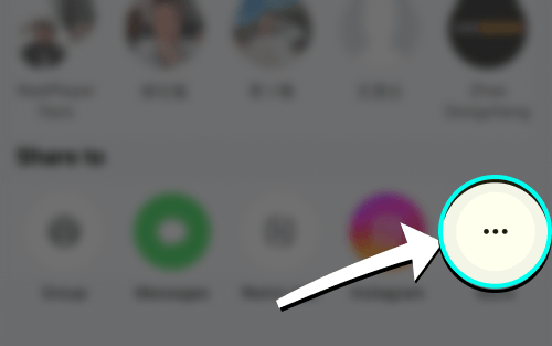 iOS share menu More button