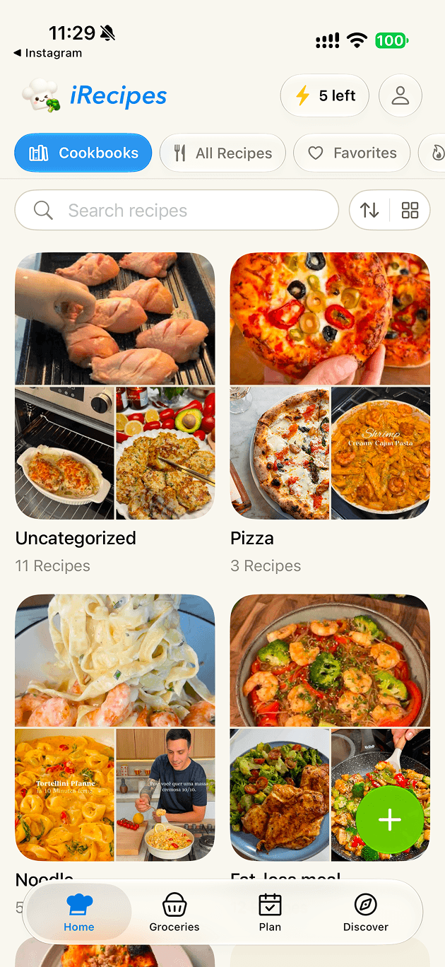 iRecipes recipe library