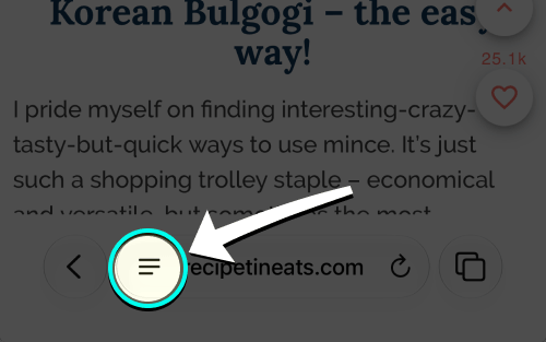 Safari More button